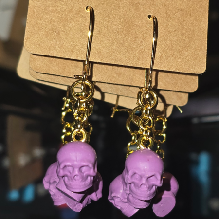 Skull Earring, clay