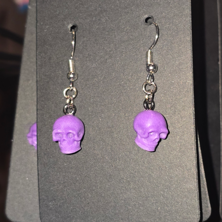 Skull Earring, clay