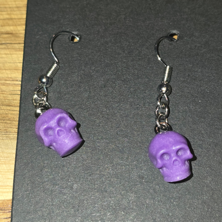 Skull Earring, clay