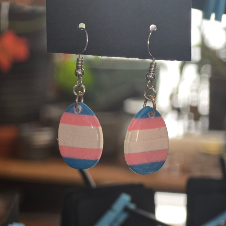 Trans Pride Flag Egg Dangler