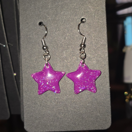 Purple Star Earrings