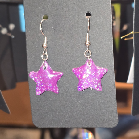 Purple Star Earrings