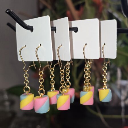Pan Pride Swirl Earrings, 18k gold