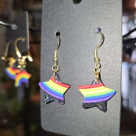 Galaxy Rainbow Star Earrings, 14k/18k gold