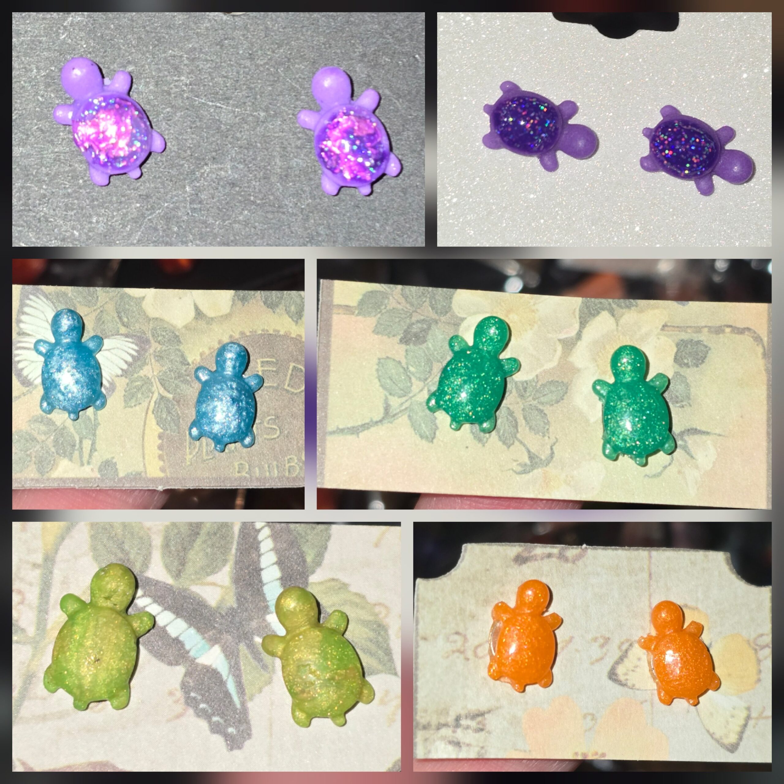 Resin Turtle Stud Earrings