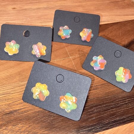 Watercolor Flower Studs